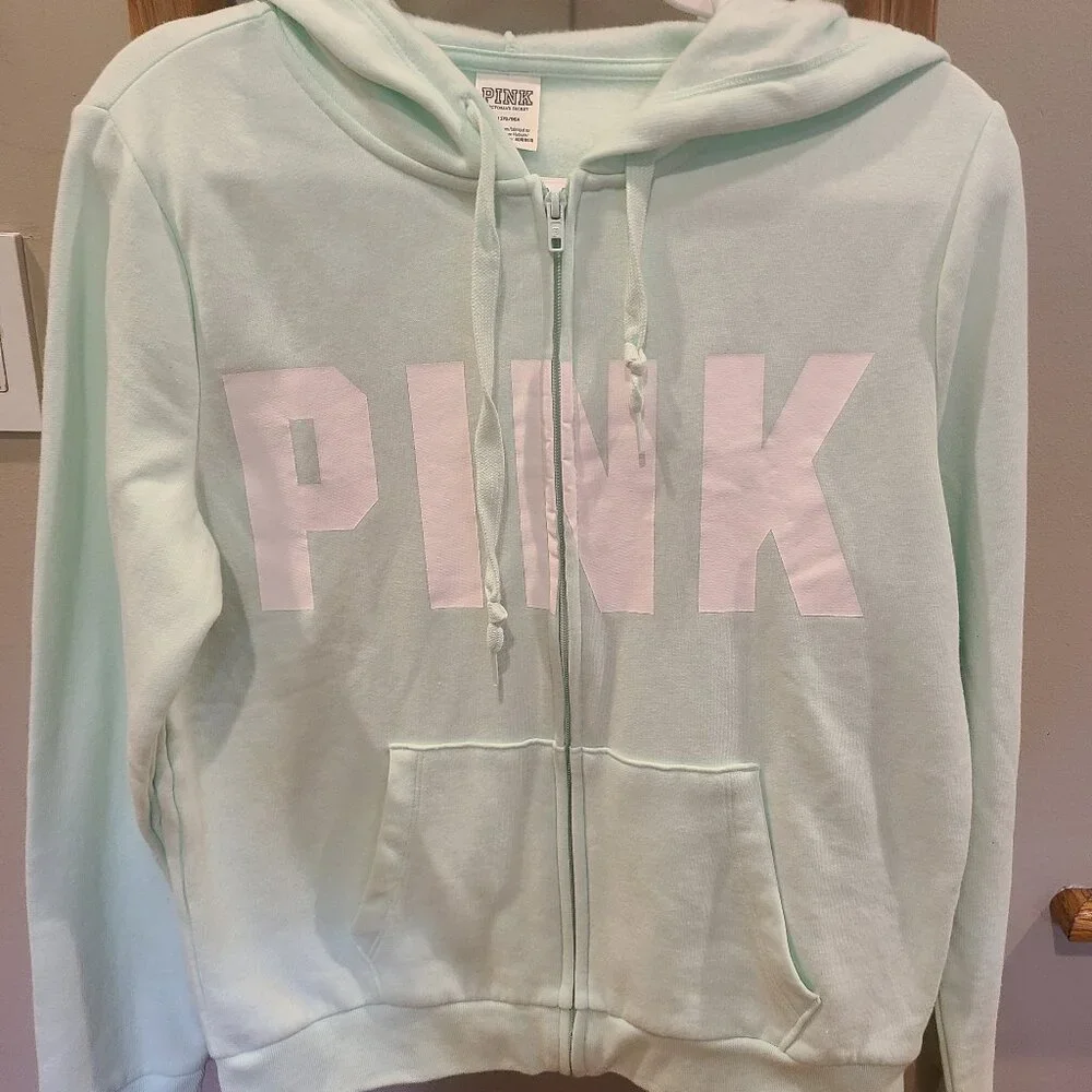 Victoria's Secret Pink Mint Seafoam Zip-up Jacket - Picture 1 of 3